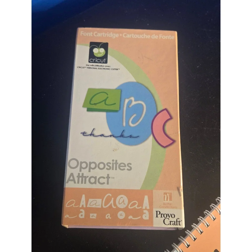Cricut Opposites Attract Font Cartridge Provo Craft 29-0227 Grey Excellent Used‎